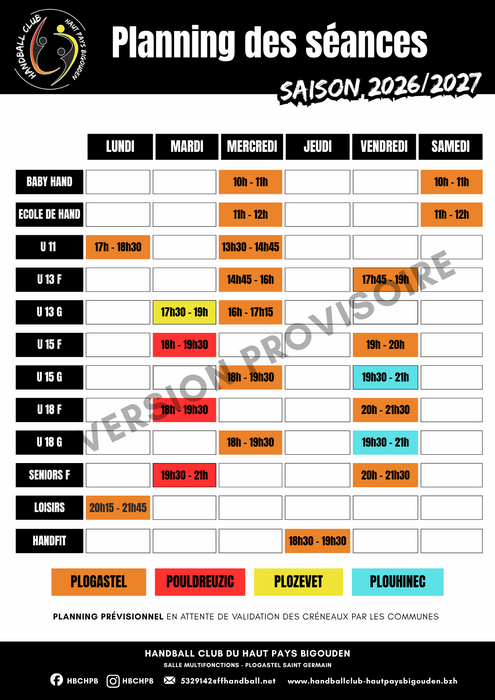 Planning seances 20262027
