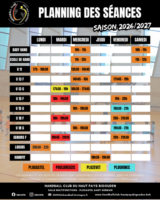 Planning séances 20262027